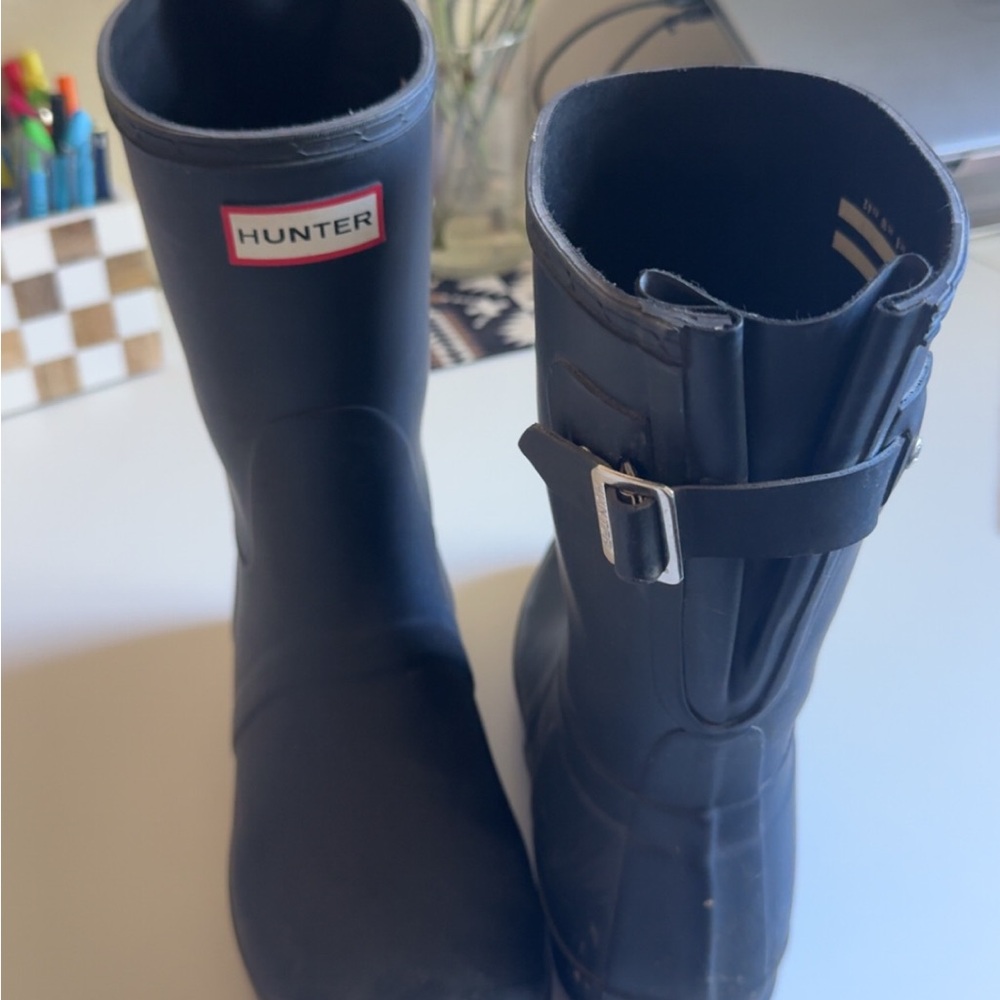 Hunter Classic Black Boots with Buckle